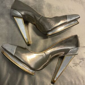 Topshop Silver and Gold Heels